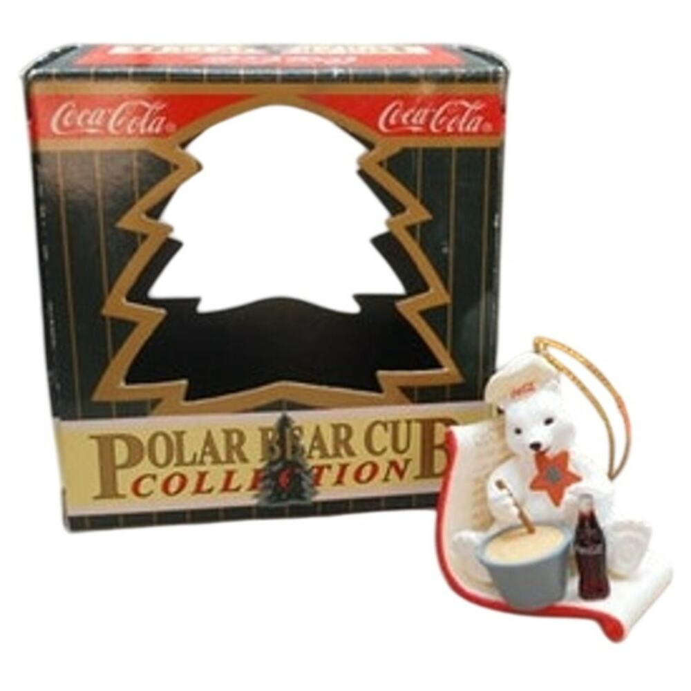 Coca-Cola Christmas Polar Bear Collection Baking Cookies Vintage 1997